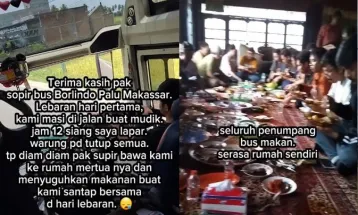 Viral Sopir Bus Ajak Semua Penumpang Makan di Rumah Mertuanya Saat Lebaran