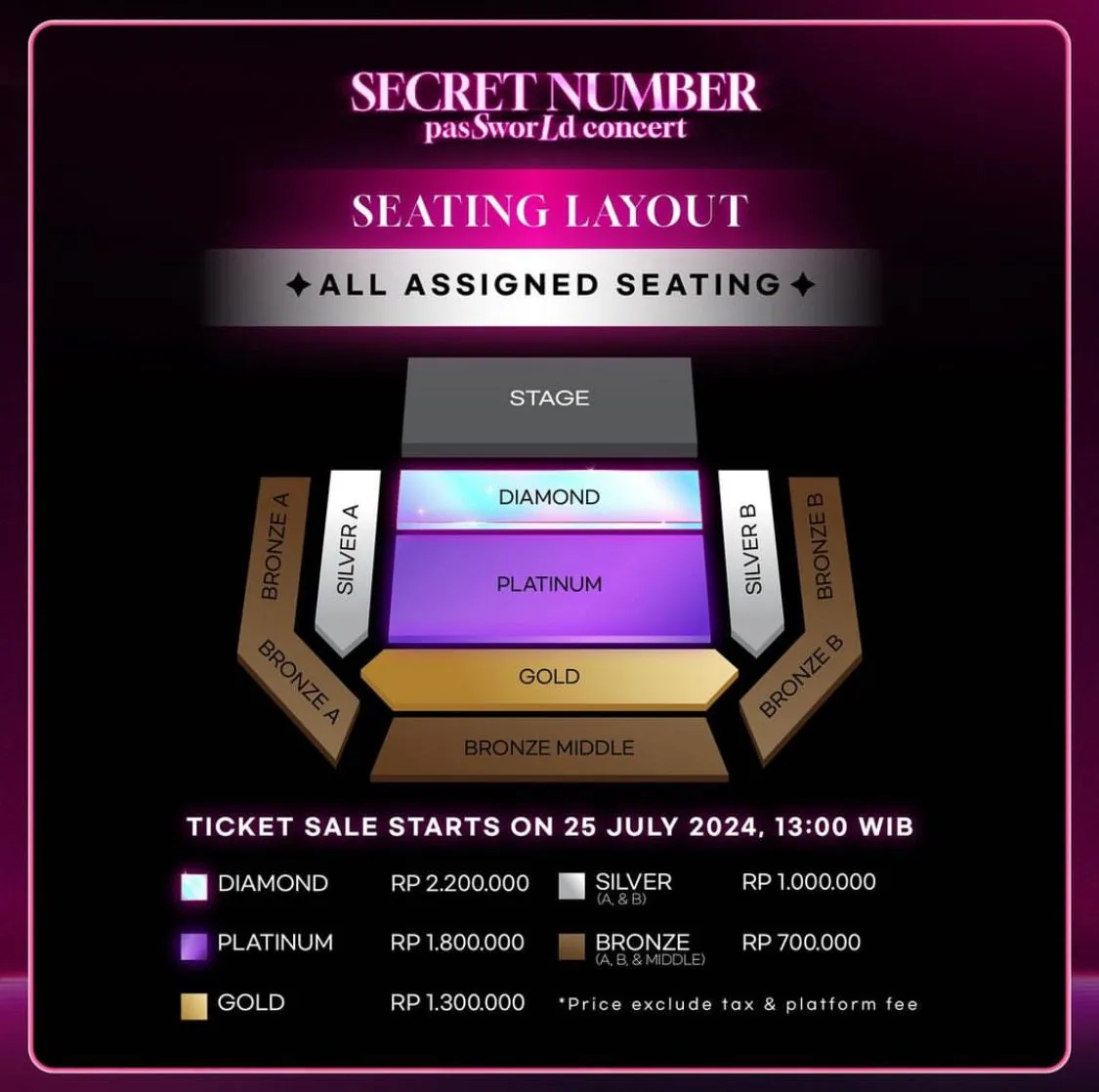 Daftar Harga Tiket Konser Secret Number di Jakarta