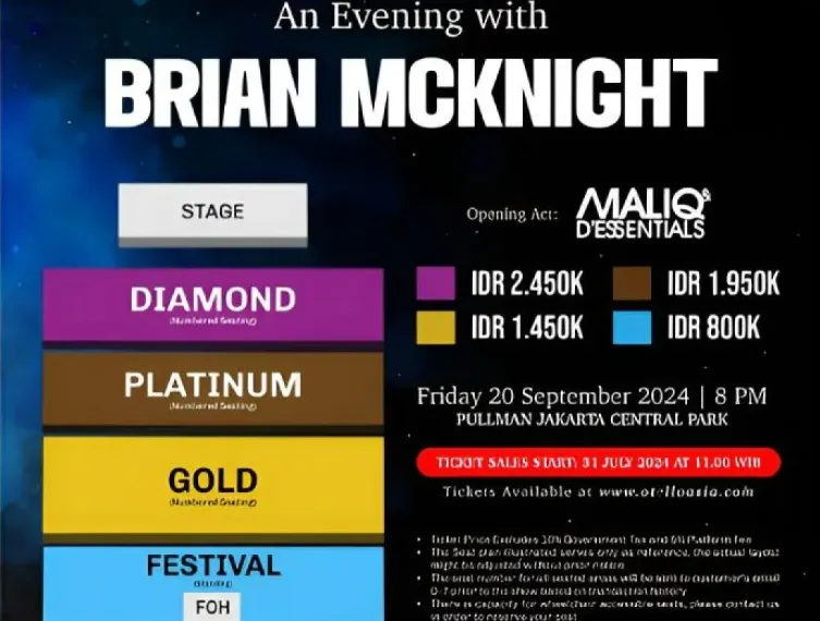 Brian McKnight to Hold Concert in Jakarta on 20 September