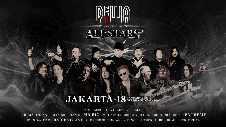 DEWA 19 Featuring All Stars 2.0 Siap Kembali Guncang GBK 18 Januari 2025, Ada Mr. Big hingga Bad English