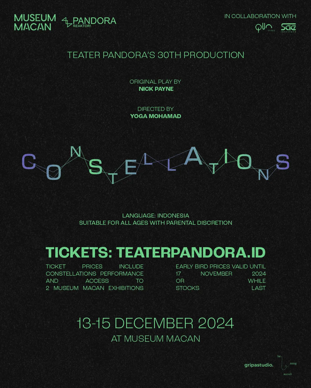 Teater Pandora Siap Gelar Pertunjukan Teater Constellations di Museum MACAN