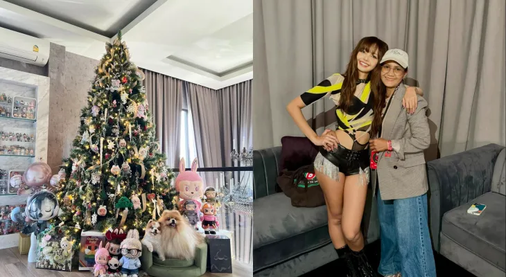 Pohon Natal di Rumah Lisa BLACKPINK Dihiasi Koleksi Boneka Labubu